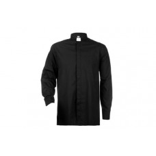 CLERGY CLERICAL VICAR PRIEST SHIRT BLACK TUNNEL COLLAR  LONG SLEEVE