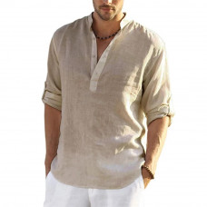 Men's Casual Blouse Cotton Linen Shirt