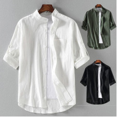 Spring and Summer Stand Collar Shirts