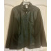 Genuine Green Leather Ponte Knit Zip Jacket Blazer Size 1X