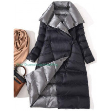 Women Double Down Long Jacket Winter Turtleneck White Duck Down Coat