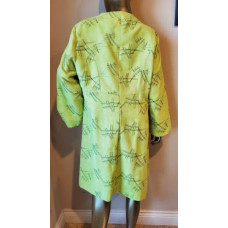 lime green Long jacket women Plus Size, Rainbow Color Lining, Unique Buttons Y2k