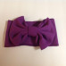 Large Bow Headband Stretch Hairband Head Wrap Covering Wide Banded Purple