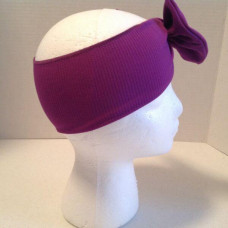 Large Bow Headband Stretch Hairband Head Wrap Covering Wide Banded Purple