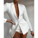 Women Ladies Blazer Suit Co-Ord Set Jacket Tops + Shorts 2Pcs Office Work Suit