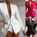 Women Ladies Blazer Suit Co-Ord Set Jacket Tops + Shorts 2Pcs Office Work Suit