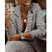 2Pcs Women Business Blazer Suit Jacket Tops Pants Ladies OL Formal Work Coat Set