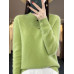 2023 Autumn Winter Women's Sweater 100% Wool Half Turtle Collar