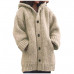 Women Long Sleeve Chunky Knit Sweater Hooded Cardigan Jacket Thick Overcoats