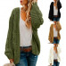 Women Solid Color Bat Sleeve Warm Knitting Cardigan Slim Loose Jacket Coat Tops