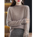 2023 Autumn Winter Women's Sweater 100% Wool Half Turtle Collar