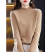 2023 Autumn Winter Women's Sweater 100% Wool Half Turtle Collar