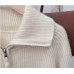 Thicken Wool Sweater Women's Lapel Zipper Knitted Cardigan Jacket Cashmere Outer