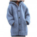 Women Long Sleeve Chunky Knit Sweater Hooded Cardigan Jacket Thick Overcoats