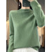 2023 Autumn Winter Women's Sweater 100% Wool Half Turtle Collar